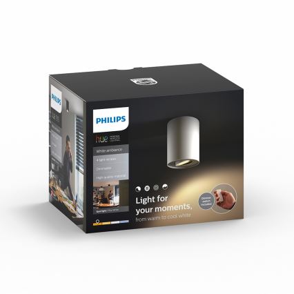 Philips - LED dæmpbart spotlys Hue PILLAR 1xGU10/5,5W + fjernbetjening