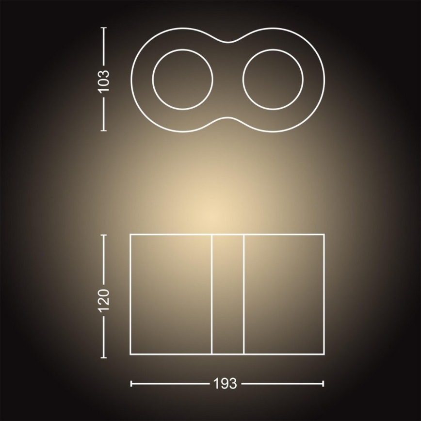 Philips - LED lampe dæmpbar Hue PILLAR 2xGU10/5W/230V + fjernbetjening