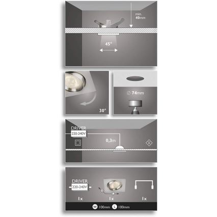 Philips 59081/17/P0 - LED indbygningslampe dæmpbar GALILEO LED/4,5W/230V