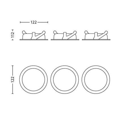 Philips - 3x LED indbygningslampe dæmpbar/4,5W/230V