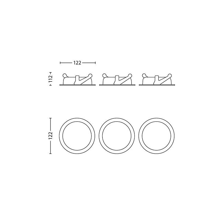 Philips - SÆT 3x LED indbygningslampe dæmpbar/4,5W/230V