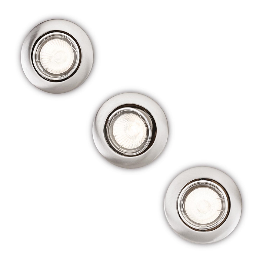 Philips 59243/17/E7 - SÆT med 3 indbygningsspot 1xGU10/50W/230V