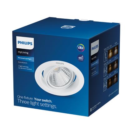 Philips - LED indbygningsspot dæmpbart SCENE SWITCH 1xLED/3W/230V 2700K