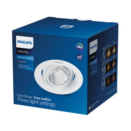 Philips - LED-dæmpbar indbygningsspot SCENE SWITCH LED/7W/230V 4000K