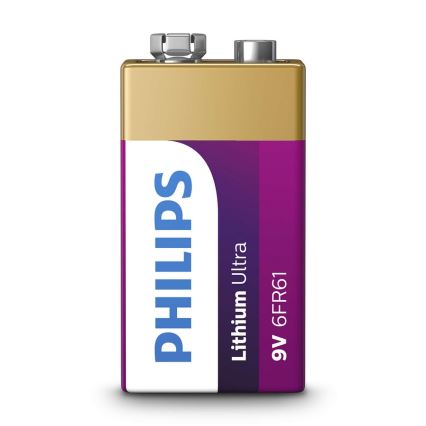 Philips 6FR61LB1A/10 - Lithiumbatteri 6LR61 LITHIUM ULTRA 9V 600mAh
