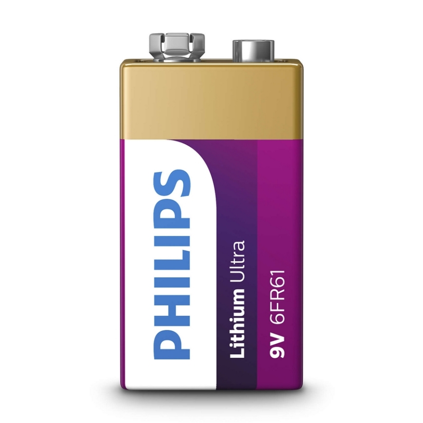 Philips 6FR61LB1A/10 - Lithiumbatteri 6LR61 LITHIUM ULTRA 9V 600mAh