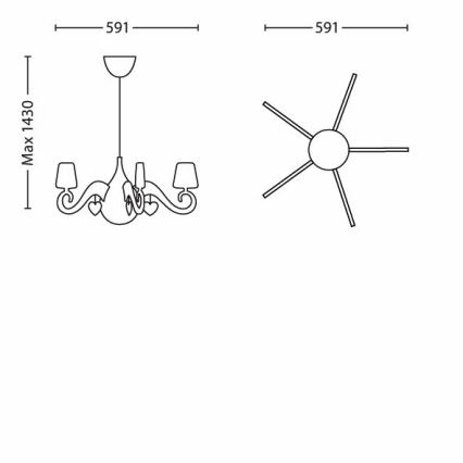 Philips - Lysekrone til børn 1xE27/15W/230V