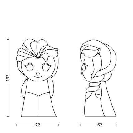 Philips 71768/03/16 - LED-børnelampe DISNEY ELSA LED/0,3W/3V