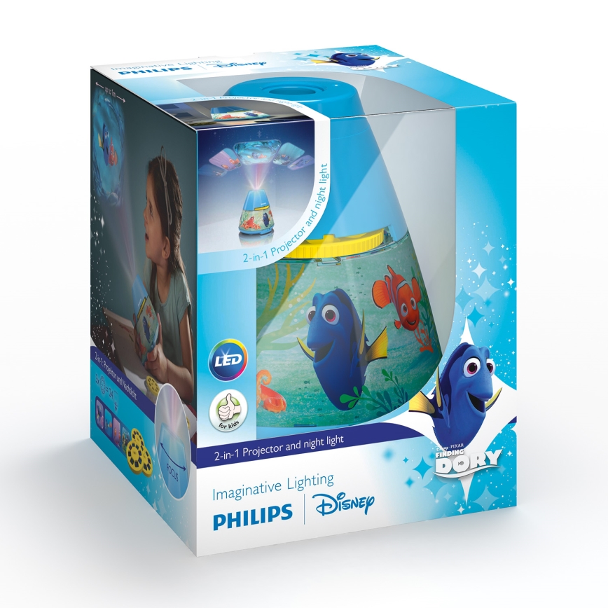 Philips 71769/90/16 - LED Projektor for børn DISNEY DORY LED/0,1W/3xAAA
