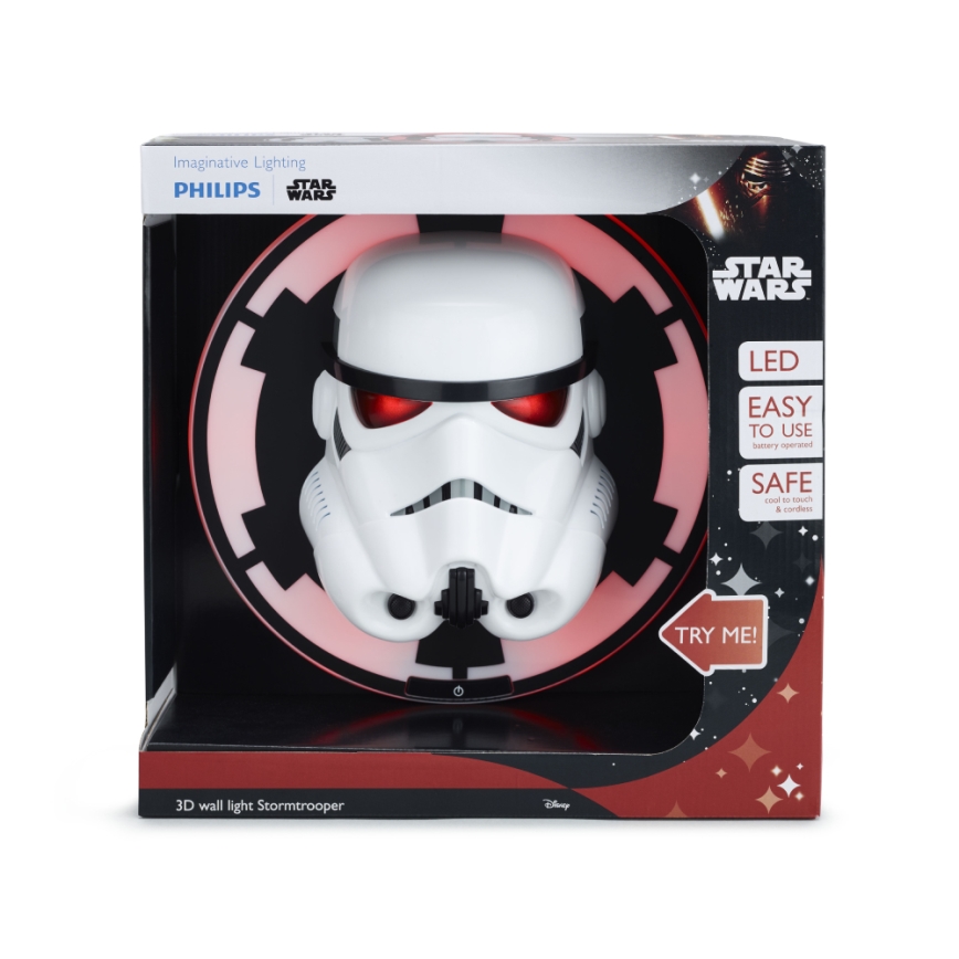 Philips 71937/31 / P0 - LED Børns Belysning DISNEY STAR WARS Stormtrooper 2xLED / 0,2W / 3V