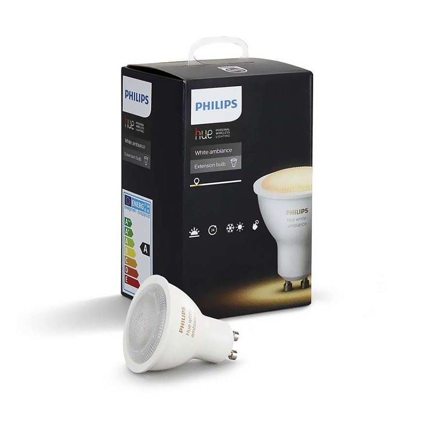 Philips - LED lysdæmper pære Hue WHITE AMBIANCE 1xGU10/5,5W 2200-6500K