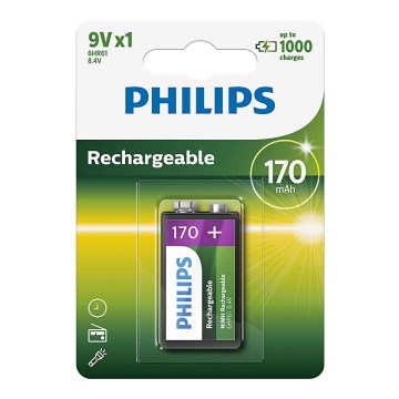 Philips 9VB1A17/10 - Genopladeligt batteri MULTILIFE NiMH/9V/170 mAh