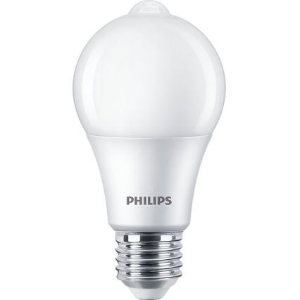 LED-pære med sensor Philips A60 E27/8W/230V 2700K