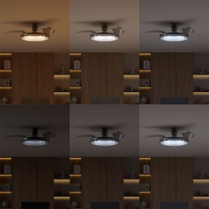 Philips - Dæmpbar LED-loftlampe med ventilator ATLAS LED/35W/230V mat krom + fjernbetjening