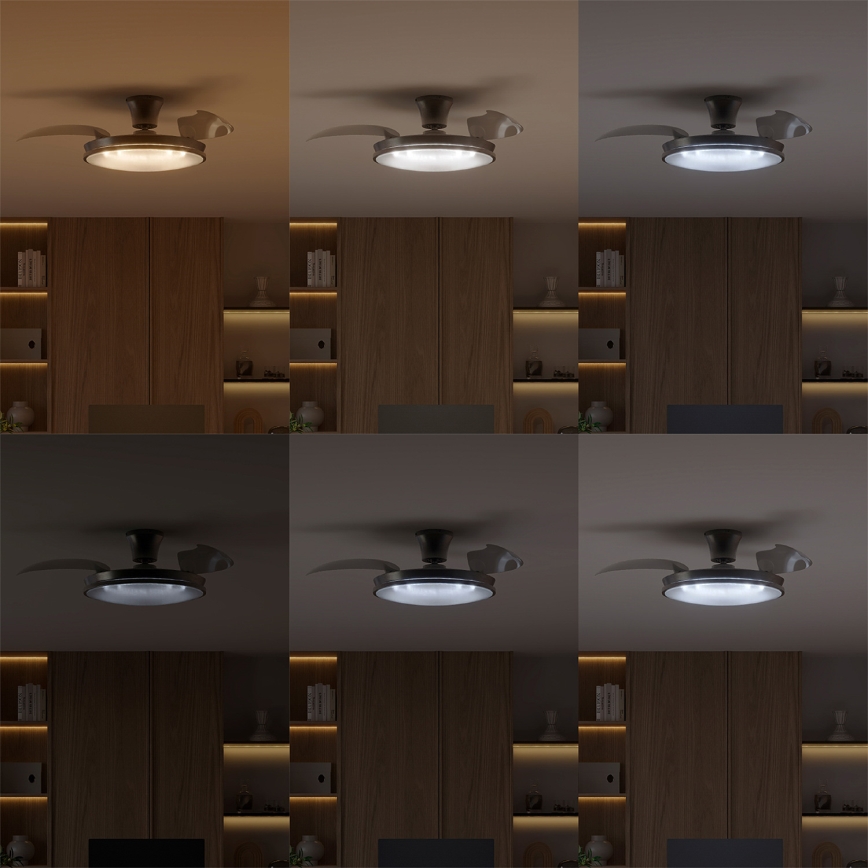 Philips - Dæmpbar LED-loftlampe med ventilator ATLAS LED/35W/230V mat krom + fjernbetjening