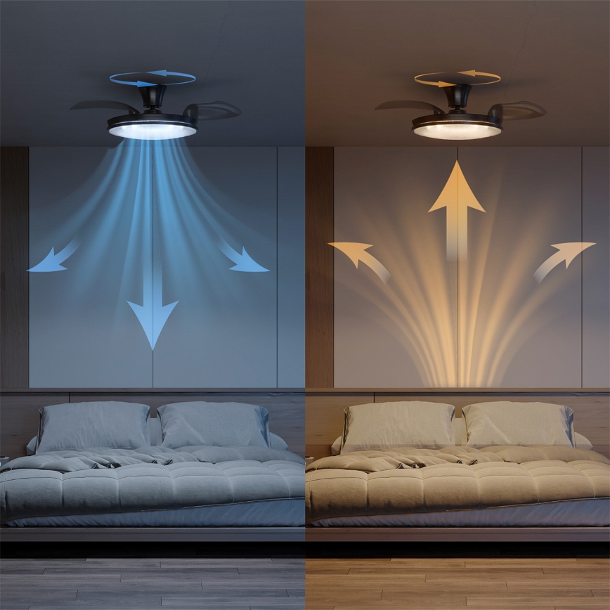 Philips - Dæmpbar LED-loftlampe med ventilator ATLAS LED/35W/230V mat krom + fjernbetjening