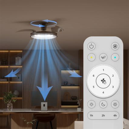 Philips - Dæmpbar LED-loftlampe med ventilator ATLAS LED/35W/230V mat krom + fjernbetjening