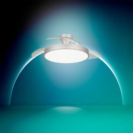 Philips - Dæmpbar LED-loftlampe med ventilator ATLAS LED/35W/230V mat krom + fjernbetjening