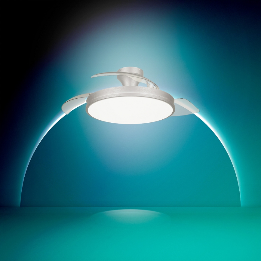 Philips - Dæmpbar LED-loftlampe med ventilator ATLAS LED/35W/230V mat krom + fjernbetjening