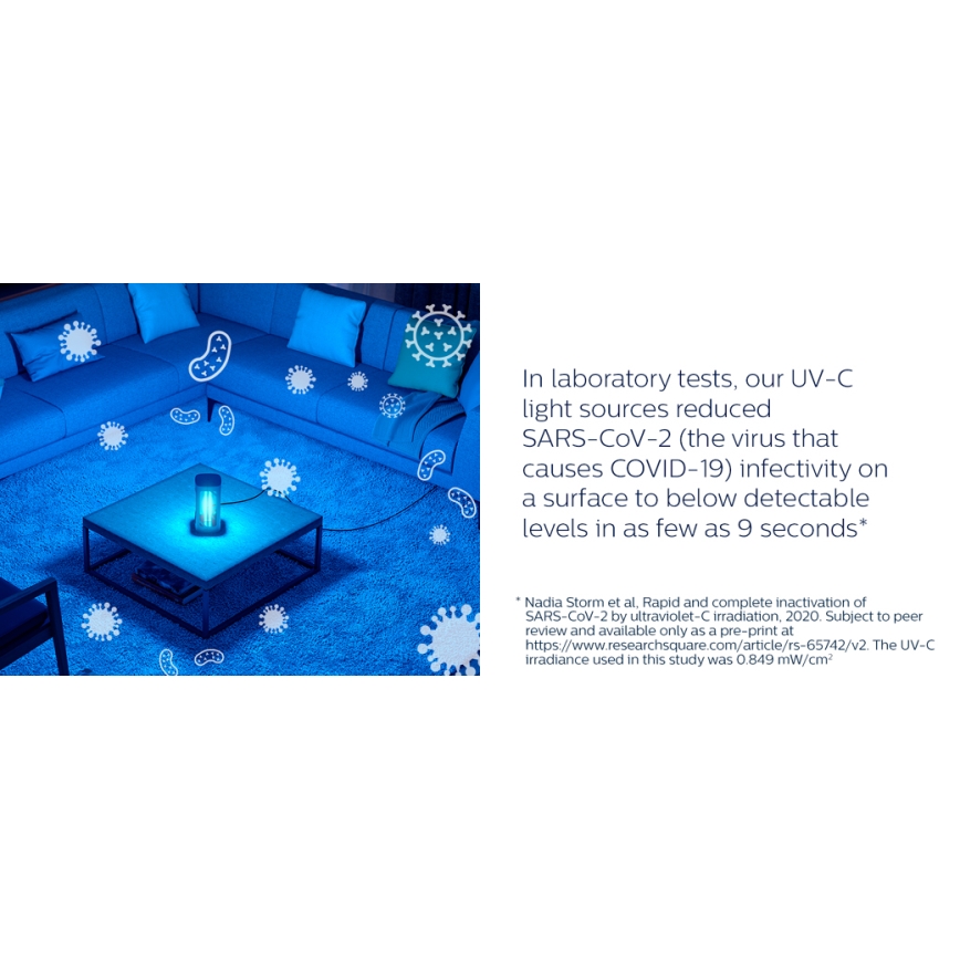Philips - Bakteriedræbende lampe med sensor UV-C/24W/230V