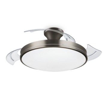 Philips - BLISS LED-loftlampe med ventilator LED/35W/230V 5500/4000/2700K nikkel + fjernbetjening