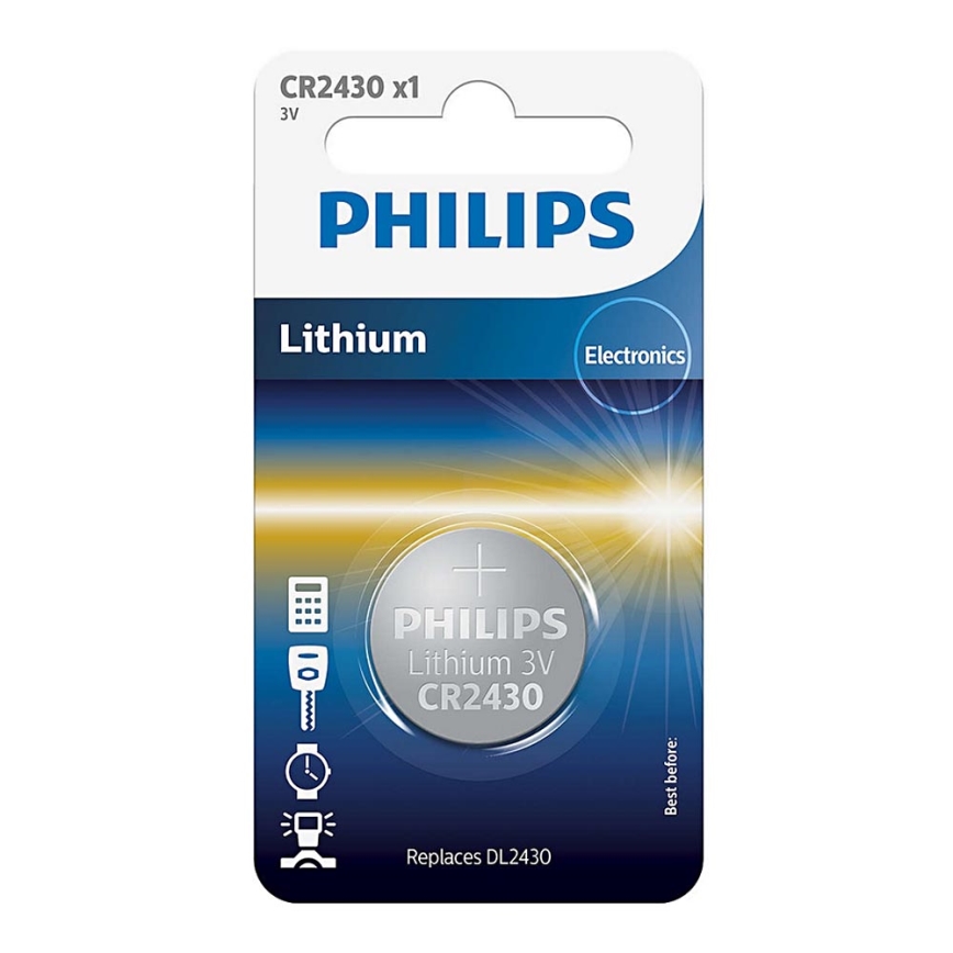 Philips CR2430/00B - Lithium knapcelle CR2430 MINICELLS 3V 300mAh