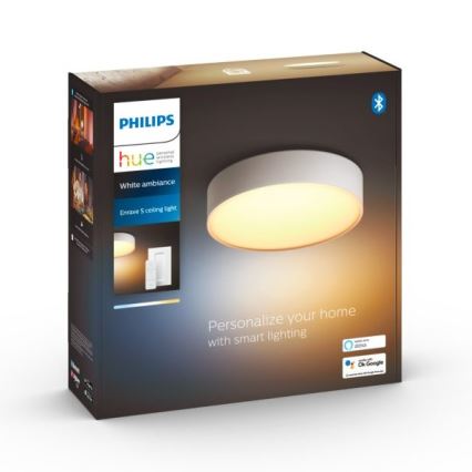 Philips - Hue dæmpbar LED-loftlampe 9,6 W/230 V 2200–6500 K Ø 261 mm hvid + fjernbetjening