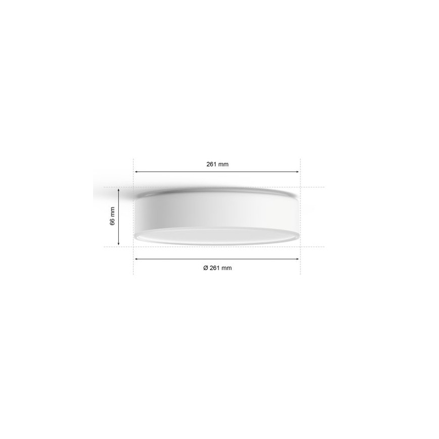 Philips - Hue dæmpbar LED-loftlampe 9,6 W/230 V 2200–6500 K Ø 261 mm hvid + fjernbetjening