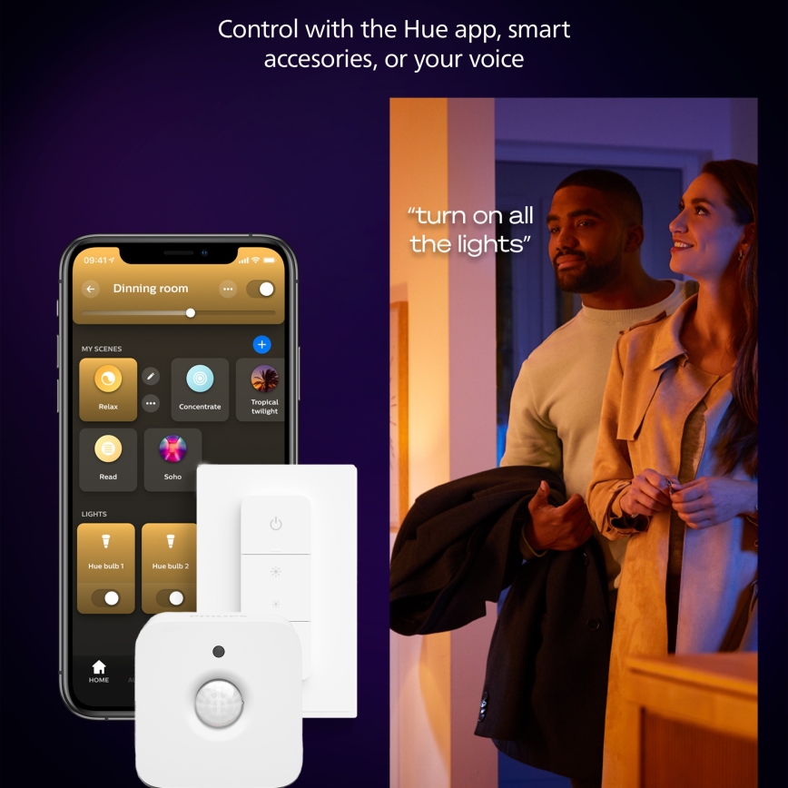 Philips - LED-dæmpbar loftlampe Hue AURELLE LED/21W/230V 2200-6500K Ø 39,5 cm sort