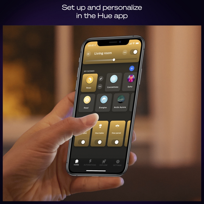 Philips - Hue AURELLE LED dæmpbart loftarmatur 39W/230V 2200-6500K 60x60 cm sort