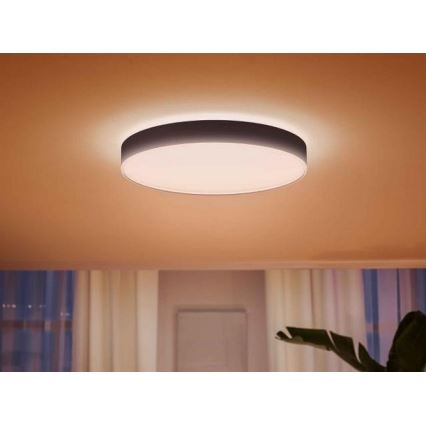 Philips - Dæmpbar Hue LED-loftlampe LED/48W/230V 2200-6500K Ø 551 mm sort + fjernbetjening