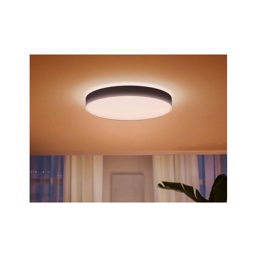 Philips - Dæmpbar Hue LED-loftlampe LED/48W/230V 2200-6500K Ø 551 mm sort + fjernbetjening