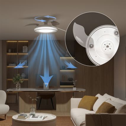 Philips - Dæmpbar LED-loftlampe med ventilator BLISS LED/35W/230V hvid + fjernbetjening