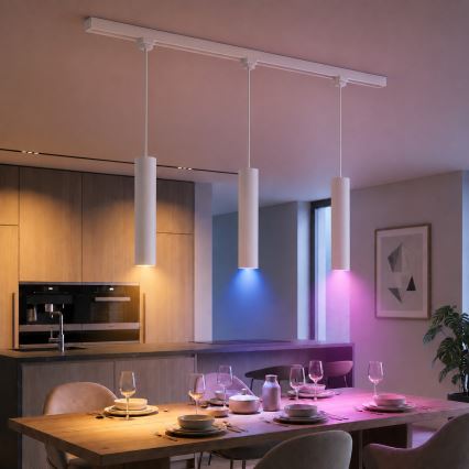 Philips - LED RGBW dæmpbar pendel på wire til skinnesystemet EASYLINK HUE 3xGU10/4,7W/230V 2200-6500K 1m hvid