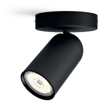 Philips - dæmpbar LED RGBW-spot PONGEE 1xGU10/4,8W/230V 3000K sort + fjernbetjening