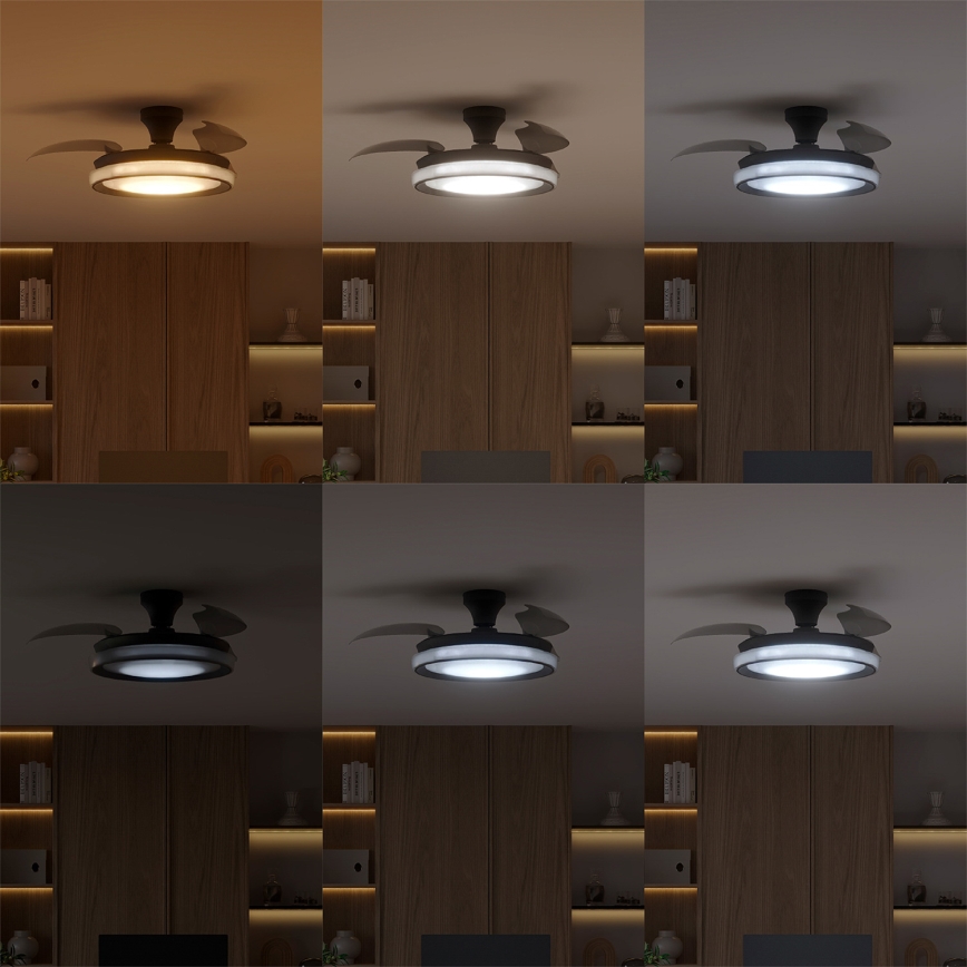 Philips - Dæmpbar LED-loftlampe med ventilator BLISS LED/35W/230V sort + fjernbetjening