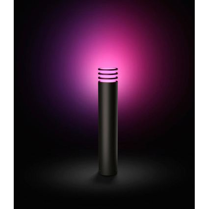 Philips - LED RGB Dæmpbar udendørslampe Hue LUCCA 1xE27/8,1W/230V 77 cm 1000-20000K IP44