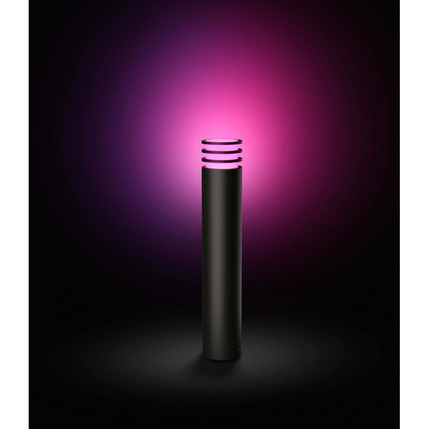 Philips - LED RGB Dæmpbar udendørslampe Hue LUCCA 1xE27/8,1W/230V 77 cm 1000-20000K IP44