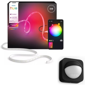 Philips - Dæmpbar RGBW udendørs LED-strip Hue FLUX 5m LED/30W/230V 2200-6500K IP67 + bevægelsessensor