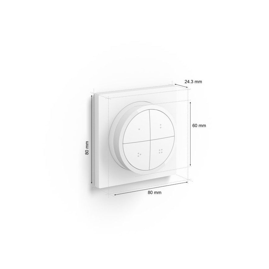 Philips - Fjernbetjening med kontakt Hue TAP 1xCR2032 hvid