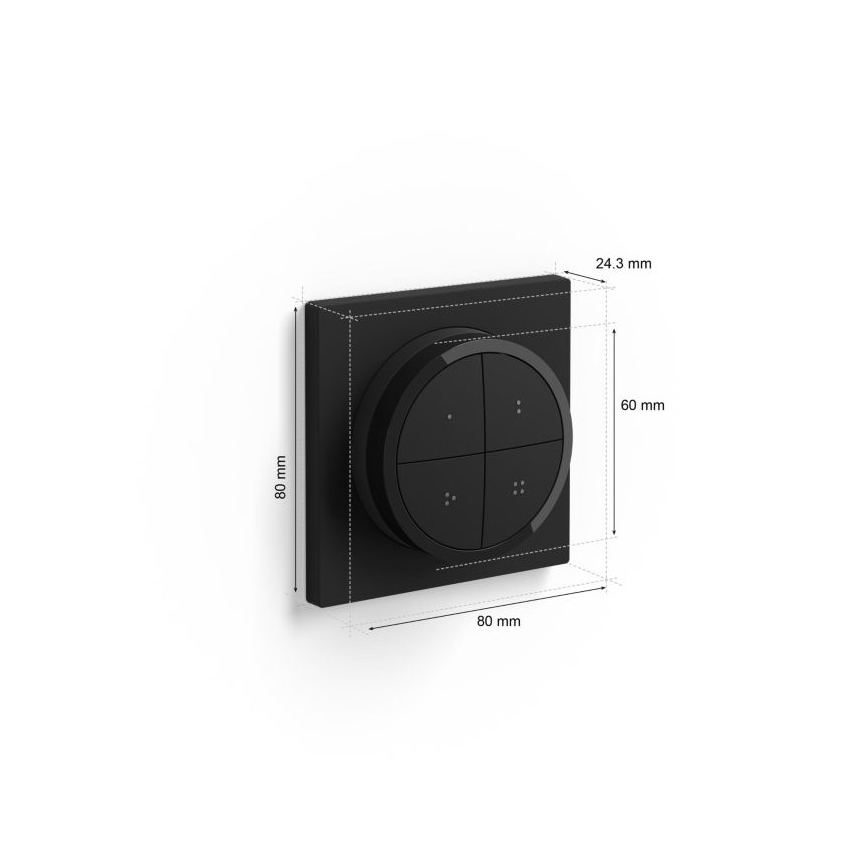 Philips - Fjernbetjening med kontakt Hue TAP 1xCR2032 sort