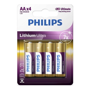 Philips FR6LB4A/10 - 4 stk. Lithiumbatteri AA LITHIUM ULTRA 1,5V 2400mAh