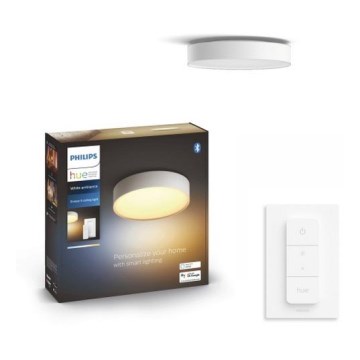 Philips - Hue dæmpbar LED-loftlampe 9,6 W/230 V 2200–6500 K Ø 261 mm hvid + fjernbetjening