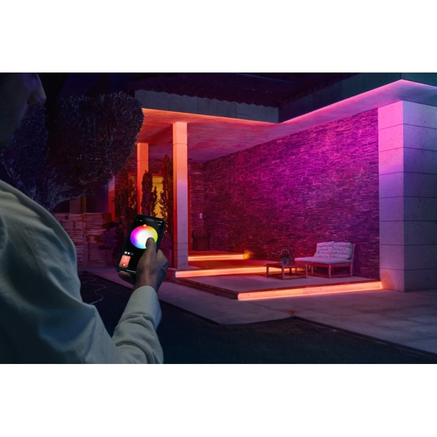 Philips - Dæmpbar RGBW udendørs LED-strip Hue FLUX 5m LED/30W/230V 2200-6500K IP67 + bevægelsessensor