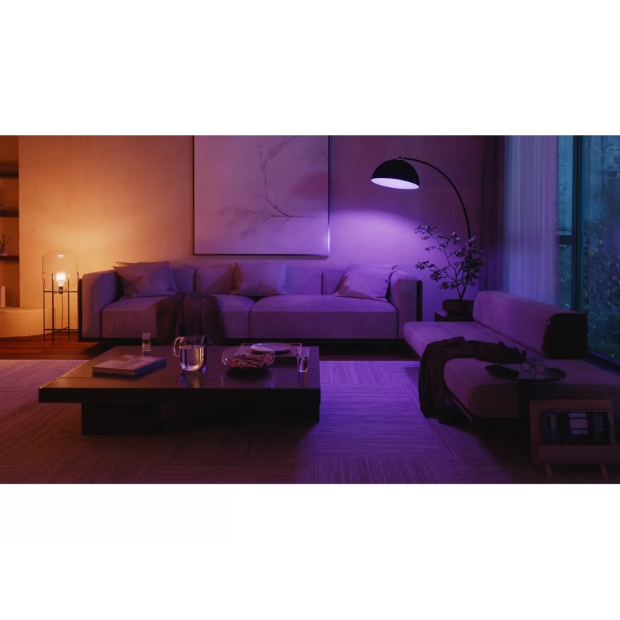 Startpakke Philips Hue WHITE AND COLOR AMBIANCE 3xE27/8,1W 1000-20000K + Hue Bridge og dimmer switch