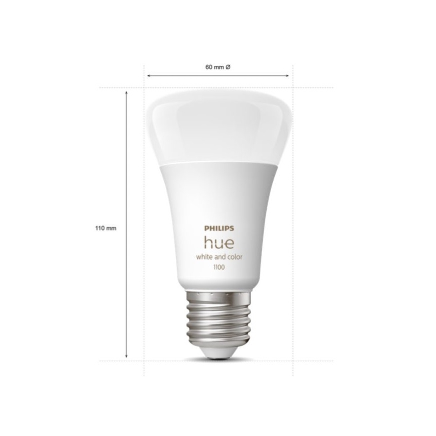 Startpakke Philips Hue WHITE AND COLOR AMBIANCE 3xE27/9W 2000-6500K + Hue Bridge og Dimmer Switch