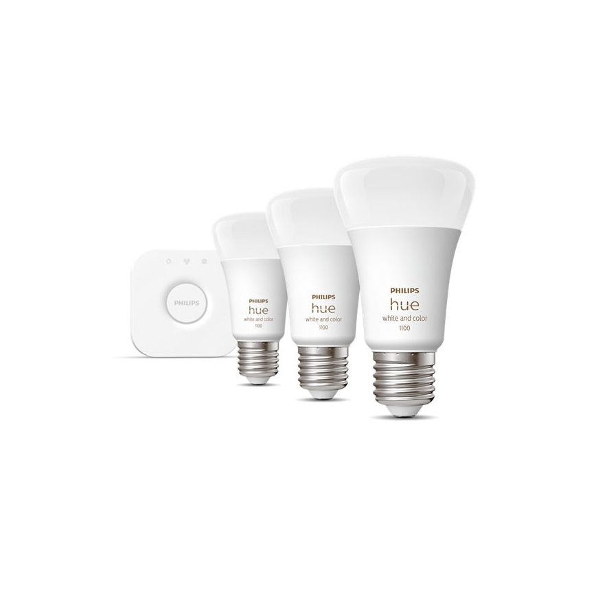 Startpakke Philips Hue WHITE AND COLOR AMBIANCE 3xE27/9W/230V 2000-6500K + Hue Bridge