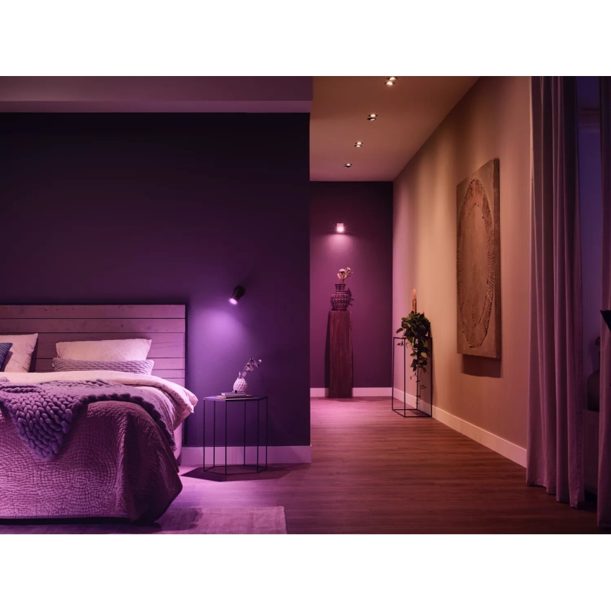 Startpakke Philips Hue WHITE AND COLOR AMBIANCE 3xGU10/4,2W/230V 2000-6500K + Hue Bridge og Dimmer Switch