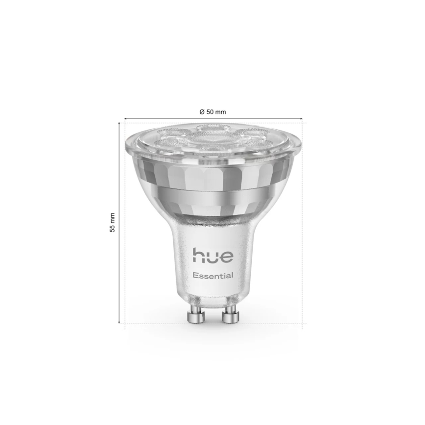 Startpakke Philips Hue White And Color Ambiance Essential 3xGU10/4,7W/230V 2200-6500K + tilslutningsenhed