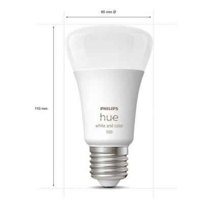 Startpakke Philips Hue WHITE AND COLOR AMBIANCE 2xE27/9W/230V 2000-6500K + Hue Bridge